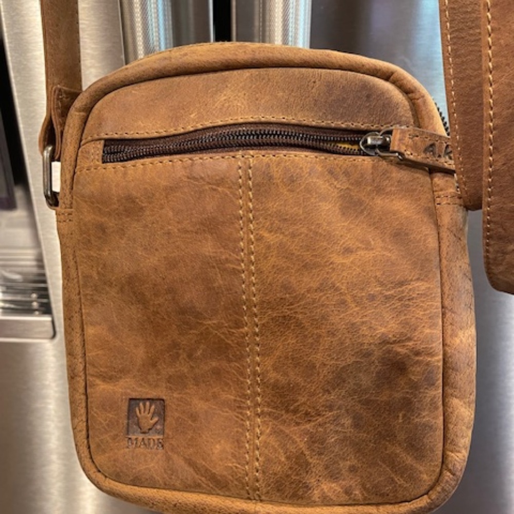 Adrian Klis Hand Made Distressed Leather Unisex Shoulder Bag